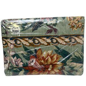 Twin Flat Sheet Vintage Fortunoff Green Floral Dan River